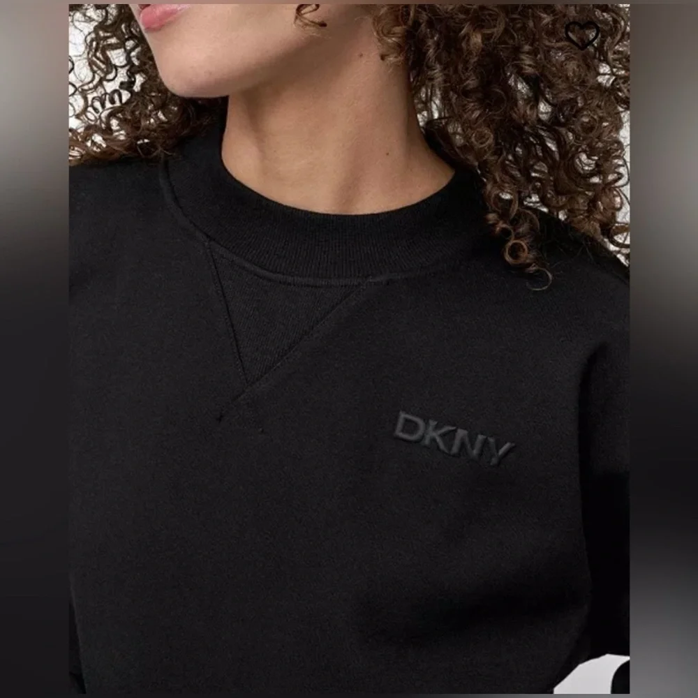 DKNY Black Crewneck Pullover Sweatshirt NWT - Picture 3 of 4